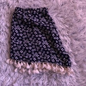 Cute Navy Blue Shorts w/ White Flowers